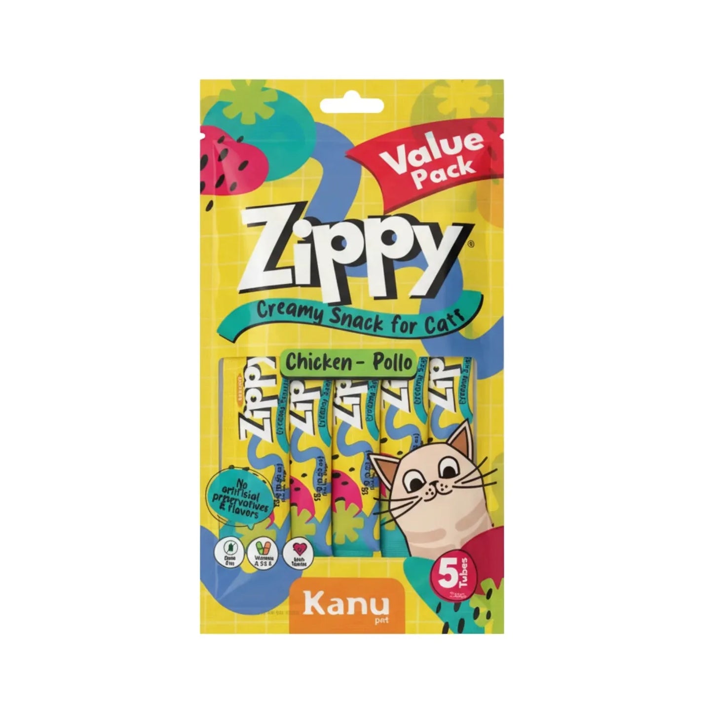 Snack Cremoso Zippy Kanu Pet para Gatos sabor Pollo