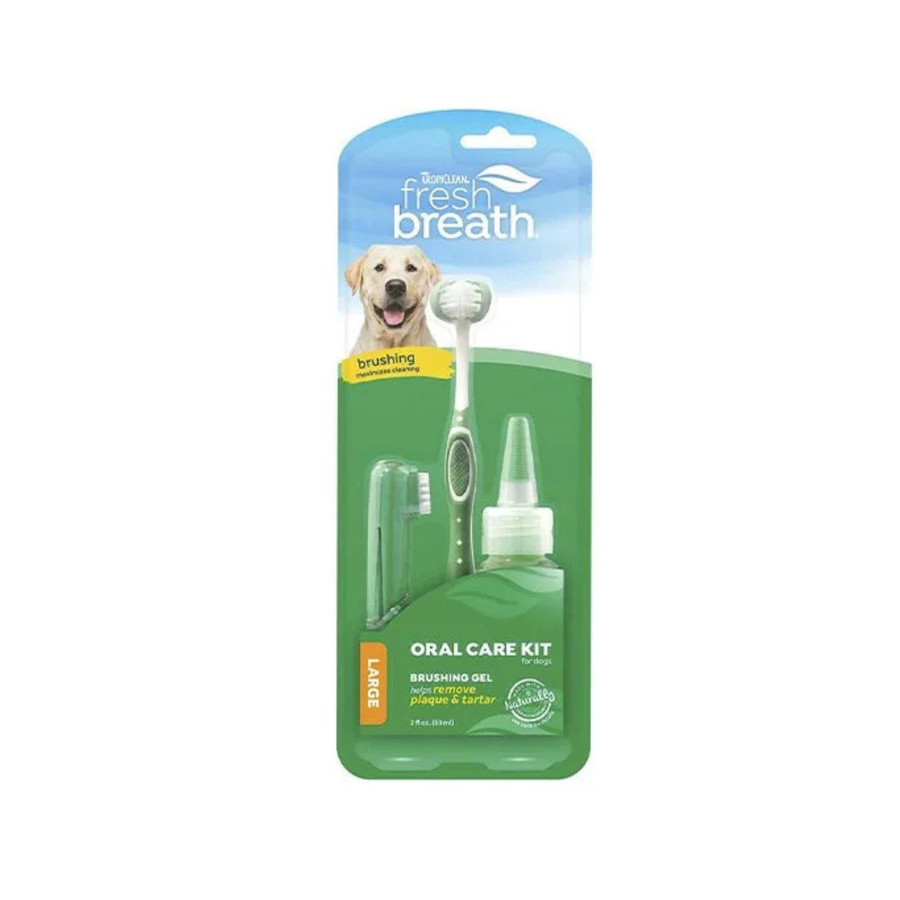 Kit Tropiclean de Cuidado Oral Para Perro Grande Fresh Breath