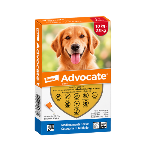 Antipulgas Advocate 10 a 25 kg para perro