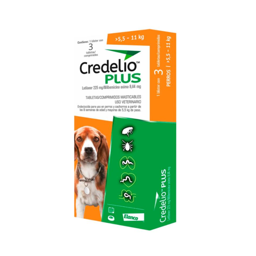 Antipulgas Credelio Plus Masticable 5.5 - 11Kg  para Perros