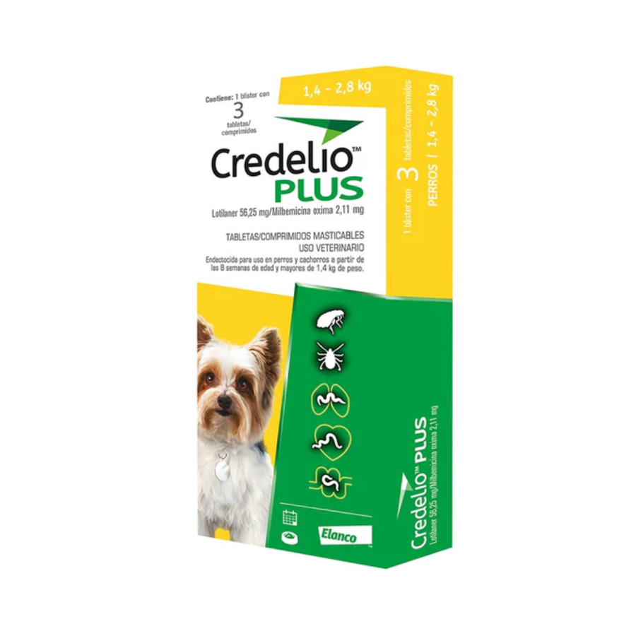 Antipulgas Credelio Plus Masticable 1.4 - 2.8Kg  para Perros
