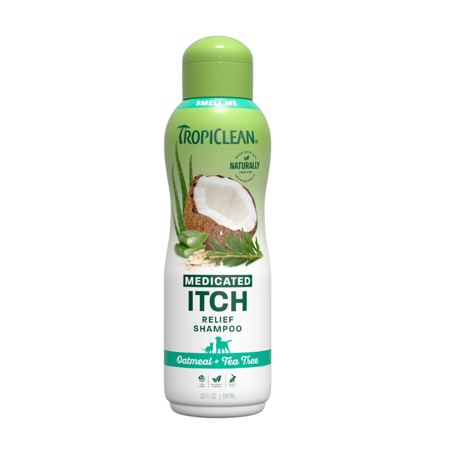 Champú Medicado TropiClean con avena y árbol para Perros y Gatos