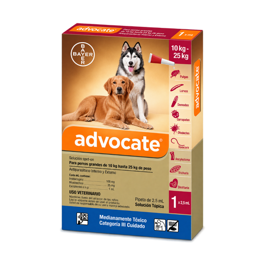 Antipulgas Advocate 25 a 40 kg para perro