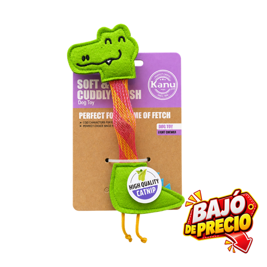 Juguete Interactivo Cocodrilo Resorte Kanu Pet para Gato