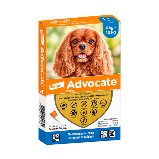 Antipulgas Advocate 4 a 10 kg para perro