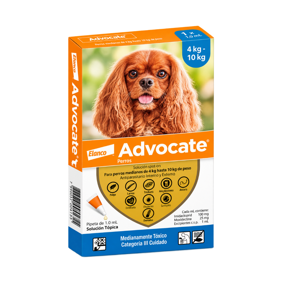 Antipulgas Advocate 4 a 10 kg para perro