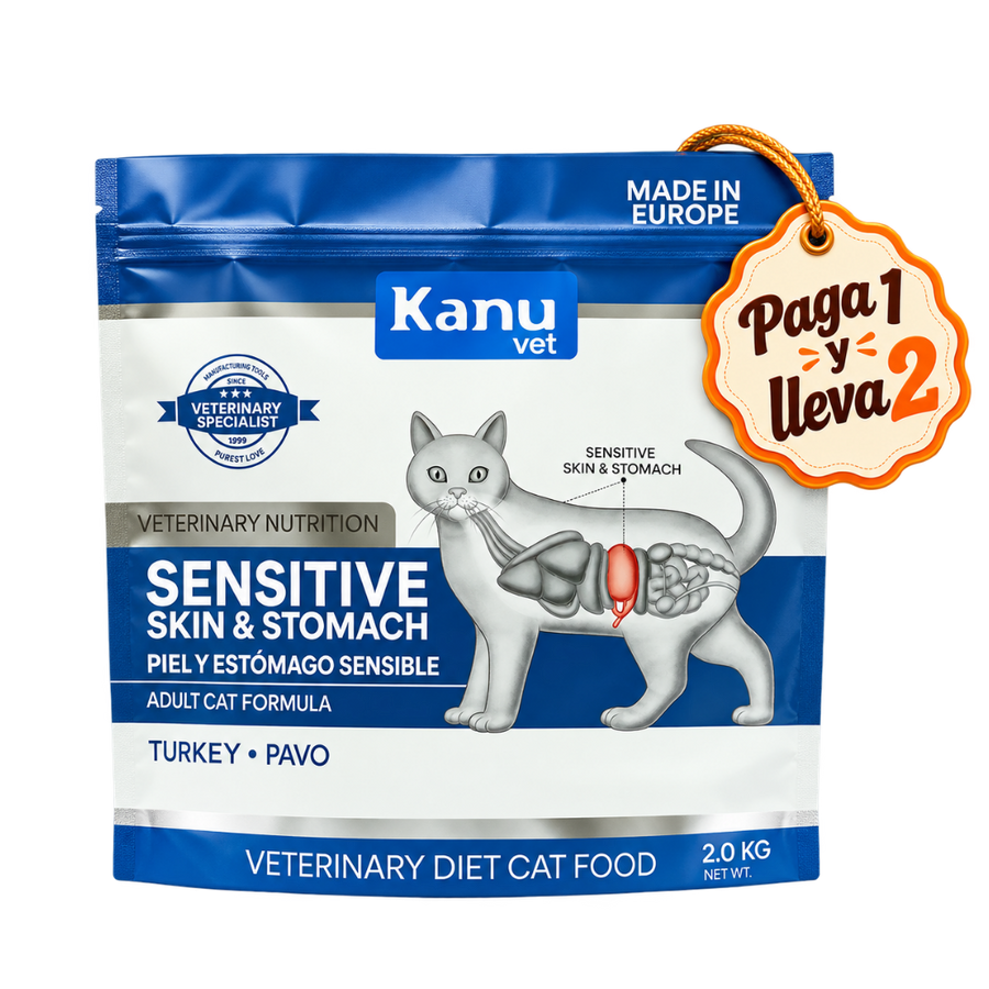 Alimento Seco Medicado Sensitive Skin & Stomach Kanu Vet para Gato Adultos