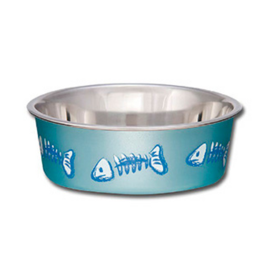 Comedero Acero Gato Expresion Pez Azul para gatos