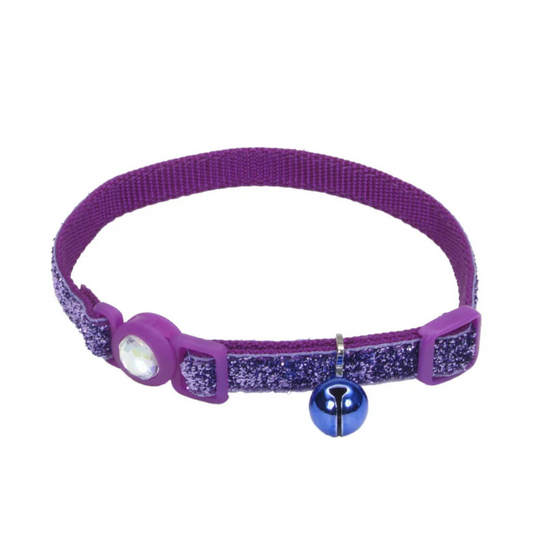Collar Gato Brillante Morado para gatos