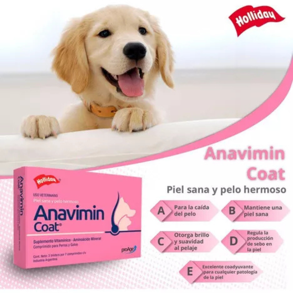 Biomodulador Anavimin Coat Para Perro y Gato Blister x 7
