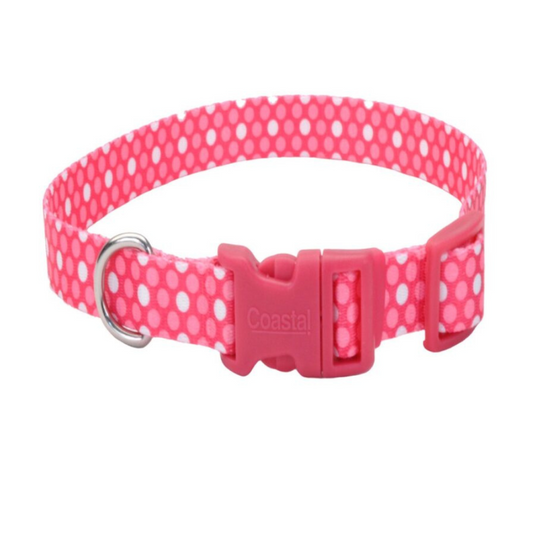 Collar Styles X-Small 3/8 Polka Rosado para perro