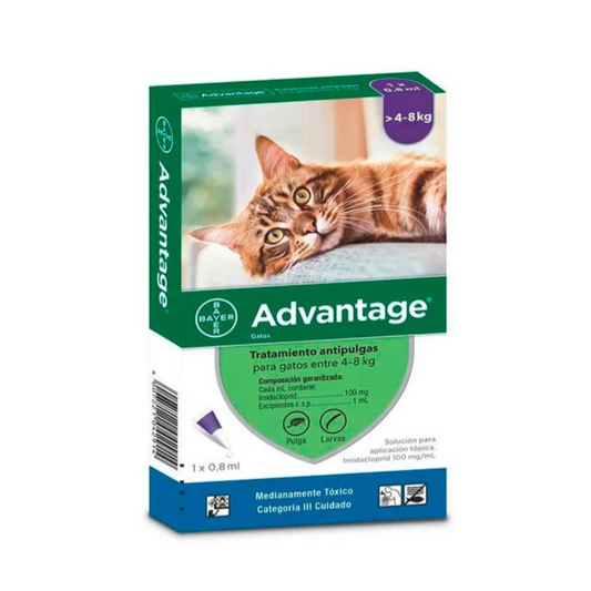 Antipulgas Advantage 4 a 8 KG Para Gato