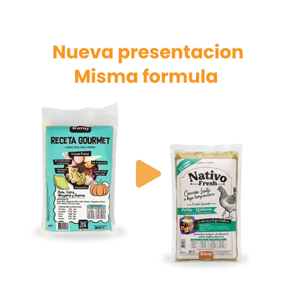 Alimento Congelado Nativo Fresh sabor a Pollo y Quinoa Kanu Pet para perros. 100% Comida Real