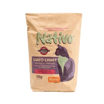 Alimento Seco Nativo Light Pollo/Pescado Kanu Pet para Gato Castrado