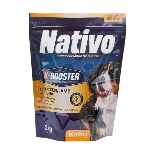 Alimento Seco Nativo K-Booster Pollo Cordero y Atún Kanu Pet para Perro Adulto