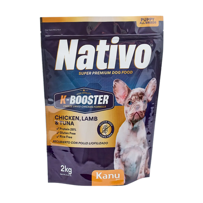 Alimento Seco Nativo K-Booster Pollo Cordero y Atún Kanu Pet para Perro Cachorro