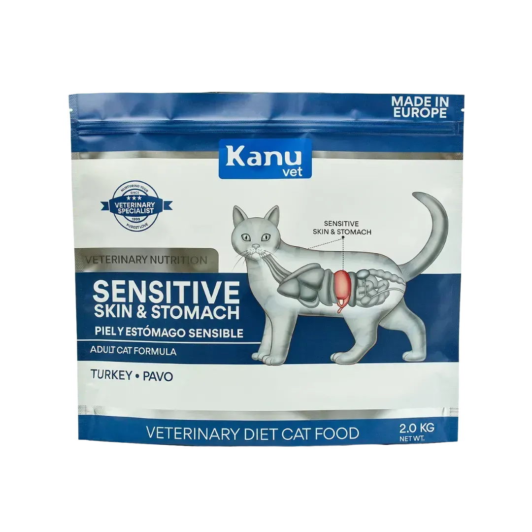 Alimento Seco Medicado Sensitive Skin & Stomach Kanu Vet para Gato Adultos