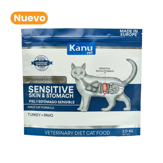Alimento Seco Medicado Sensitive Skin & Stomach Kanu Vet para Gato Adultos