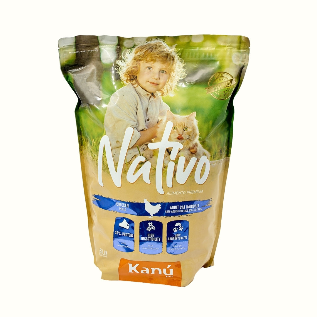 Alimento Seco Nativo HairBall para Gato Adulto Kanu Pet