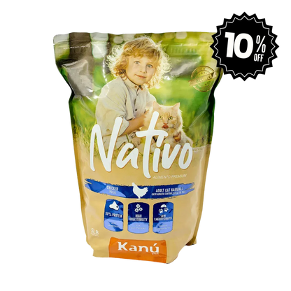 Alimento Seco Nativo HairBall Kanu Pet para Gato Adulto