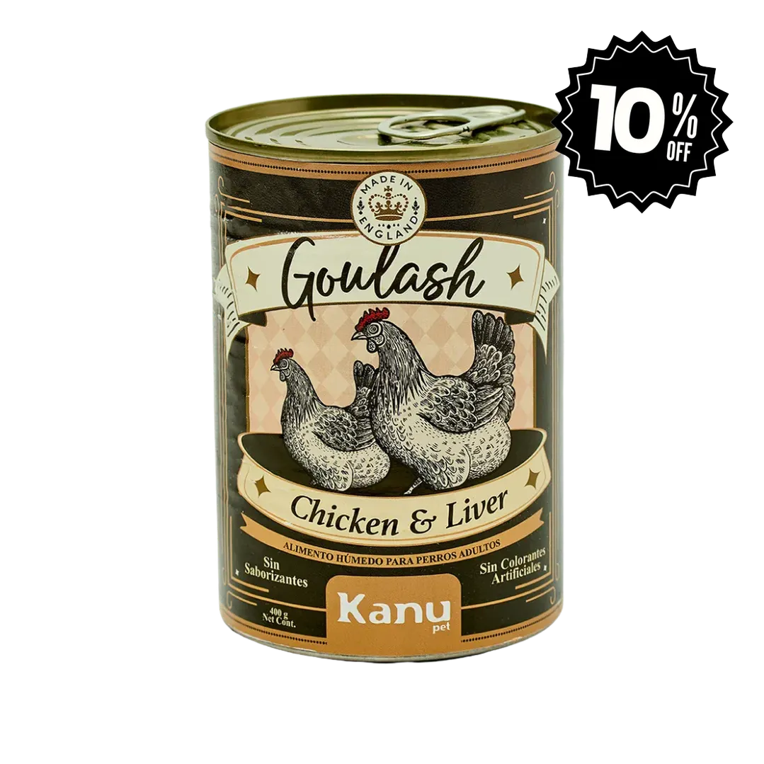 Alimento Húmedo Goulash Pollo y Salmón Kanu Pet para perro adulto Lata