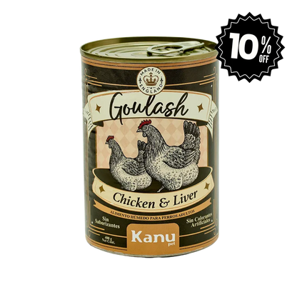 Alimento Húmedo Goulash Pollo y Salmón Kanu Pet para perro adulto Lata