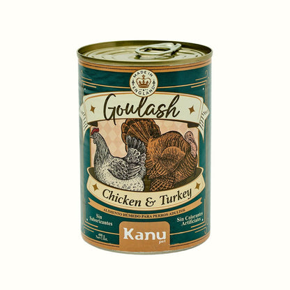 Alimento Húmedo Goulash Pollo y Pavo Kanu Pet para perro adulto x 400 g