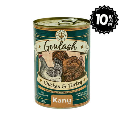 Alimento Húmedo Goulash Pollo y Pavo Kanu Pet para perro adulto Lata