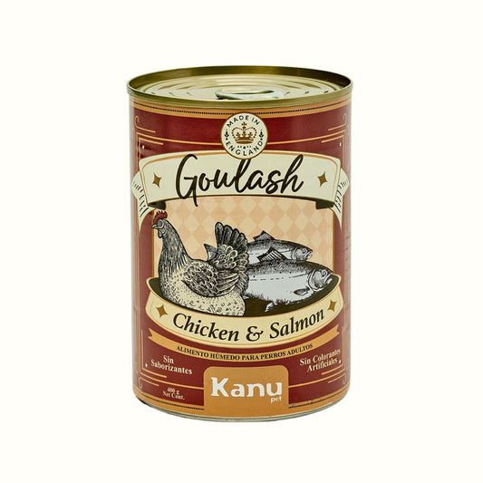 Alimento Húmedo Goulash Pollo y Salmón Kanu Pet para perro adulto Lata