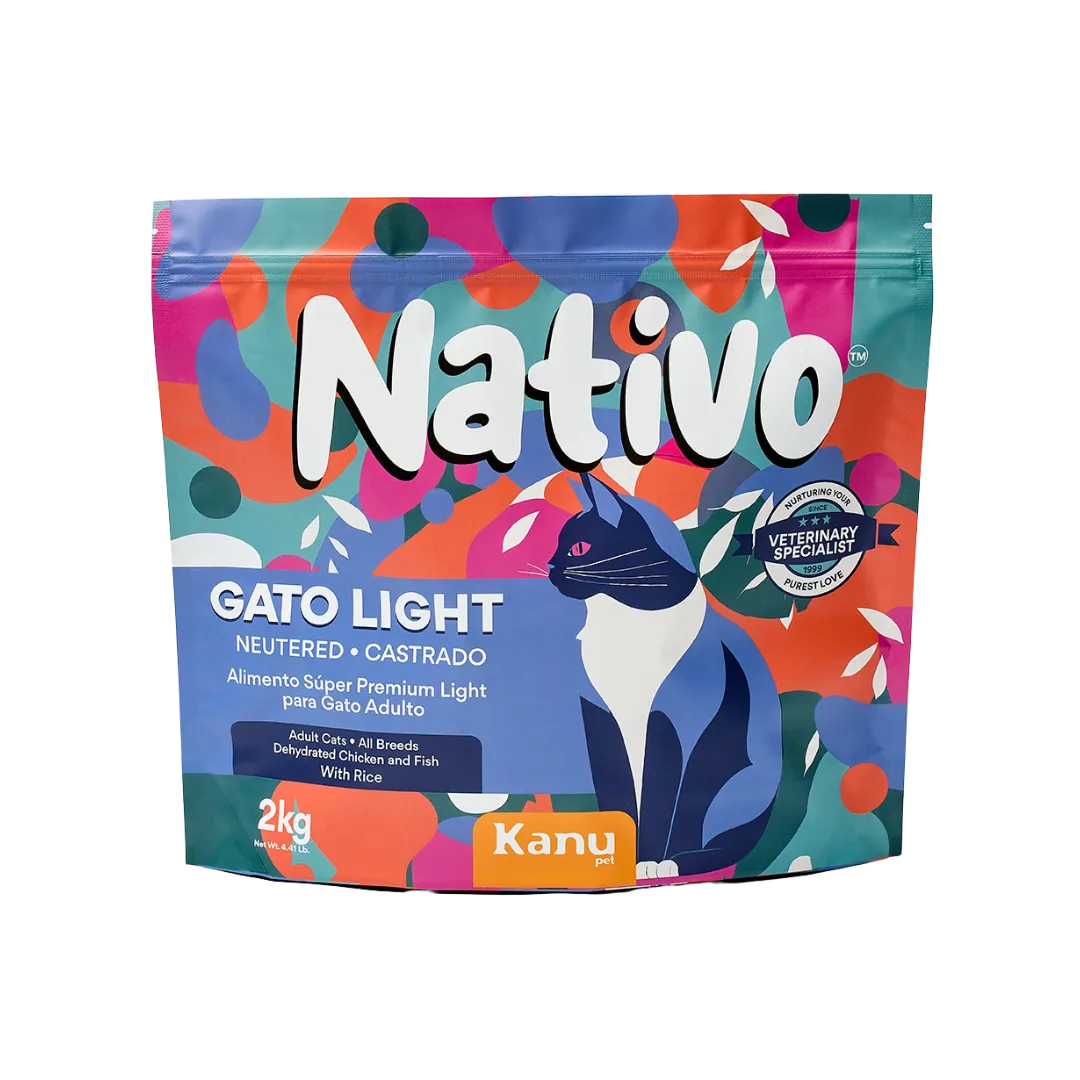Alimento Seco Nativo Light Pollo/Pescado Kanu Pet para Gato Castrado