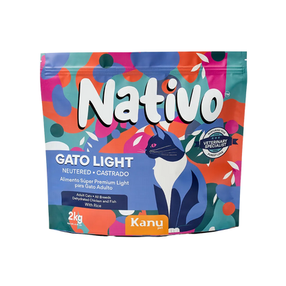 Alimento Seco Nativo Light Pollo/Pescado Kanu Pet para Gato Castrado