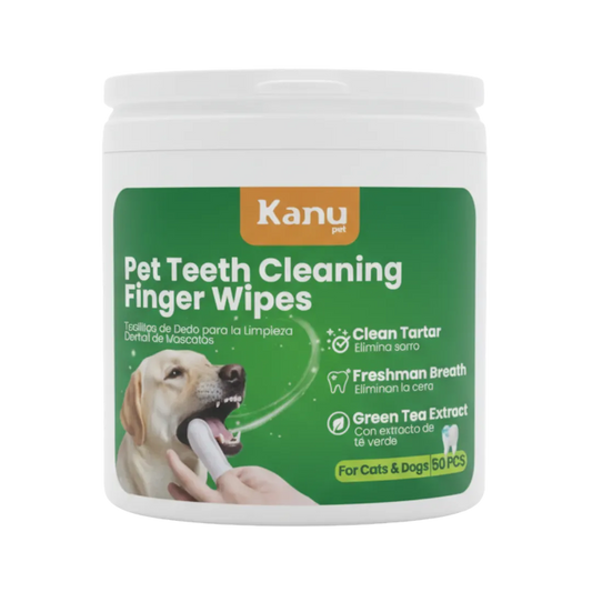 Toallitas de Dedo para Limpieza Dental Kanu Pet para Perro y Gato