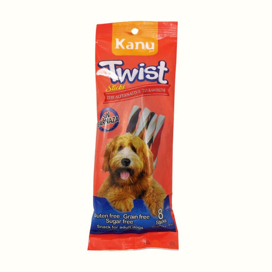 Snack para la placa y el sarro Kanu Pet Twist Stick Sabores surtidos para Perro x 8 Unds