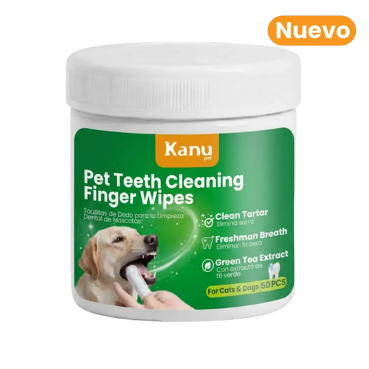 Toallitas de Dedo para Limpieza Dental Kanu Pet para Perro y Gato