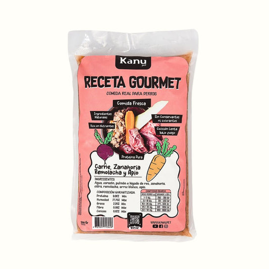 Alimento Congelado Receta Gourmet de Kanu Pet sabor a Carne de Res , Higado y Remolacha para perros. 100% Comida Real| Kanu Pet
