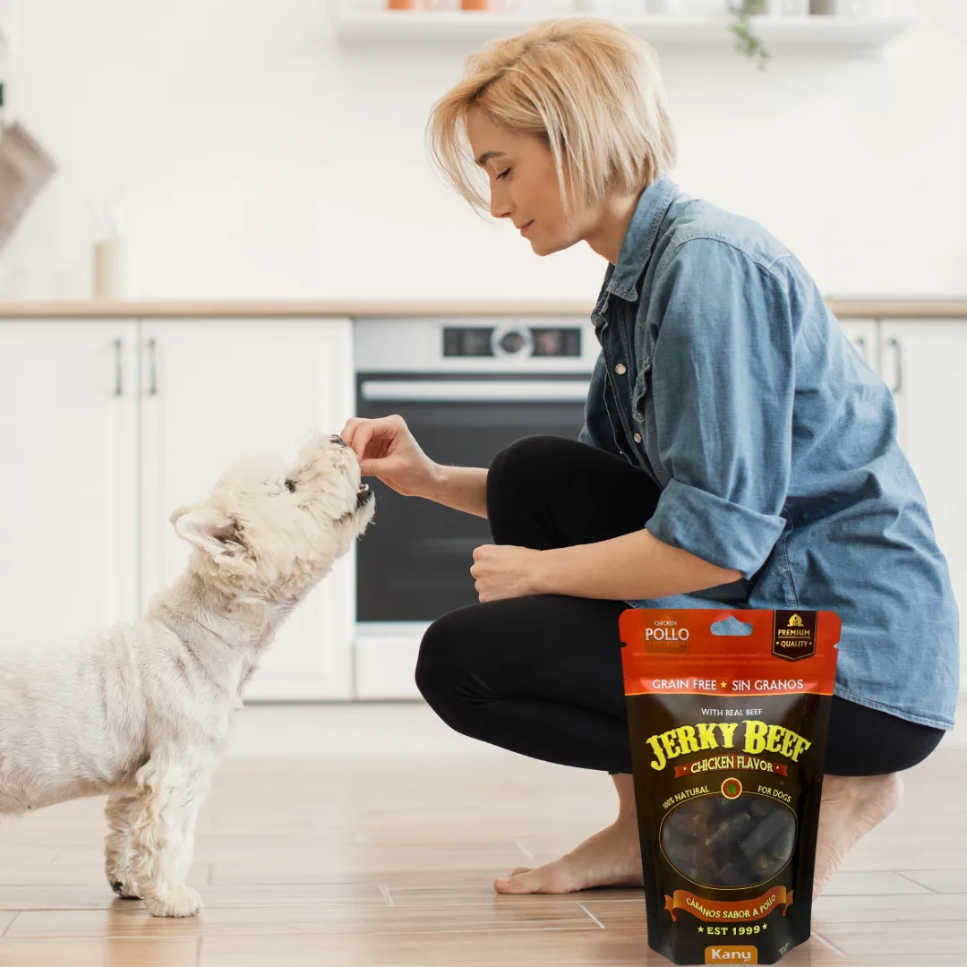 Snack de Cábano Jerky Beef Chicken Flavor Kanu Pet Para Perro
