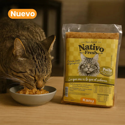 Alimento Congelado Nativo Fresh Pollo Kanu Pet para Gato Adulto y Cachorro