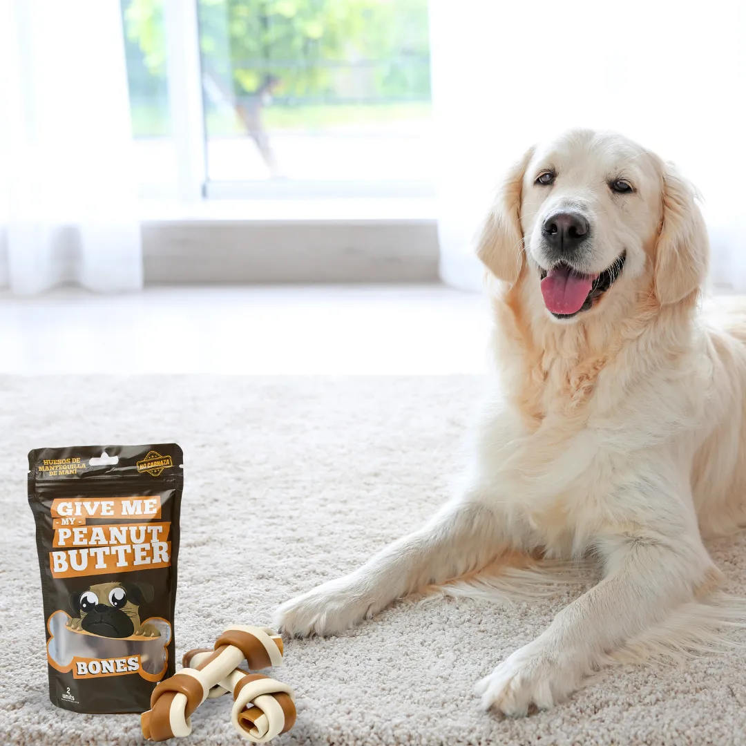 Snack Hueso Grande de Mantequilla de Maní y Batata Kanu Pet Hueso para Perro