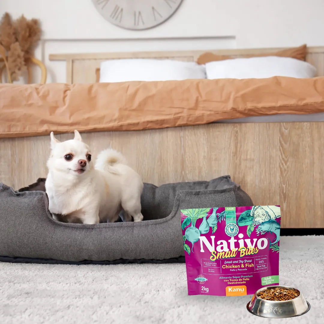 Alimento Seco Nativo Small Bites Pollo y Pescado Kanu Pet para perro adulto