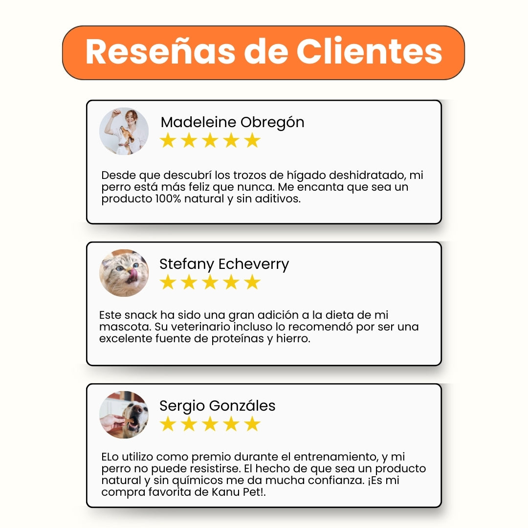 Snack de Kanu Pet de Hígado Deshidratados Trozos para perros y gatos 100% Natural , Un solo ingrediente