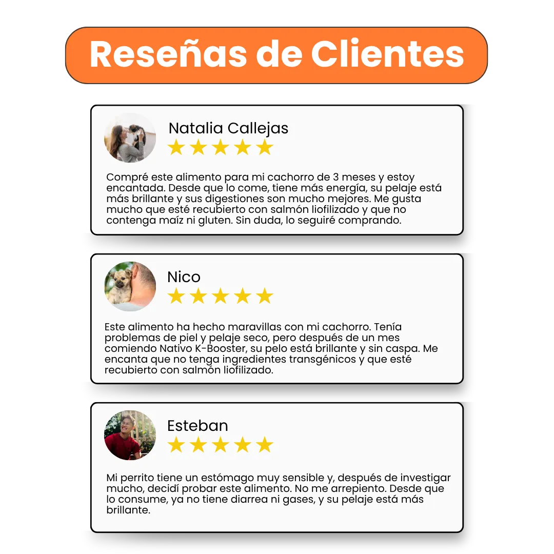 Alimento Seco Nativo K-Booster Salmón Pollo Cordero y Atún Kanu Pet para Perro Cachorro