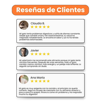 Alimento Medicado Seco Gastrointestinal Kanu Vet para Gato Adultos