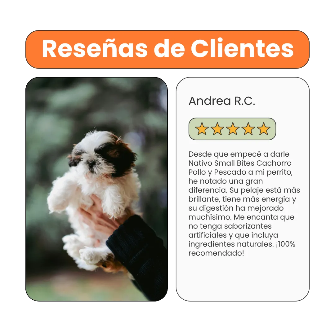 Alimento seco Nativo Small Bites Pollo y Pescado Kanu Pet para cachorros pequeños y miniaturas