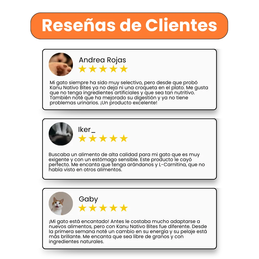 Alimento  Seco Nativo Bites Salmón Pato y Pollo Kanu Pet para Gato Adulto