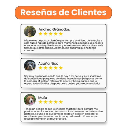 Snack Hueso Grande de Mantequilla de Maní y Batata Kanu Pet Hueso para Perro