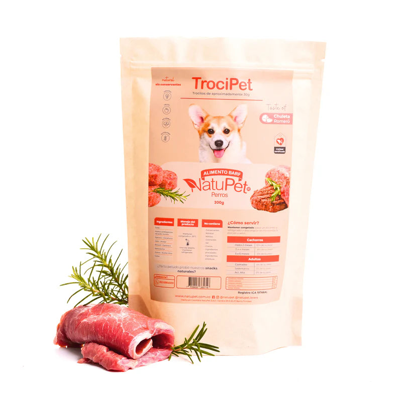 Alimento Congelado TrociPet Chuleta Romero Natupet para Perros