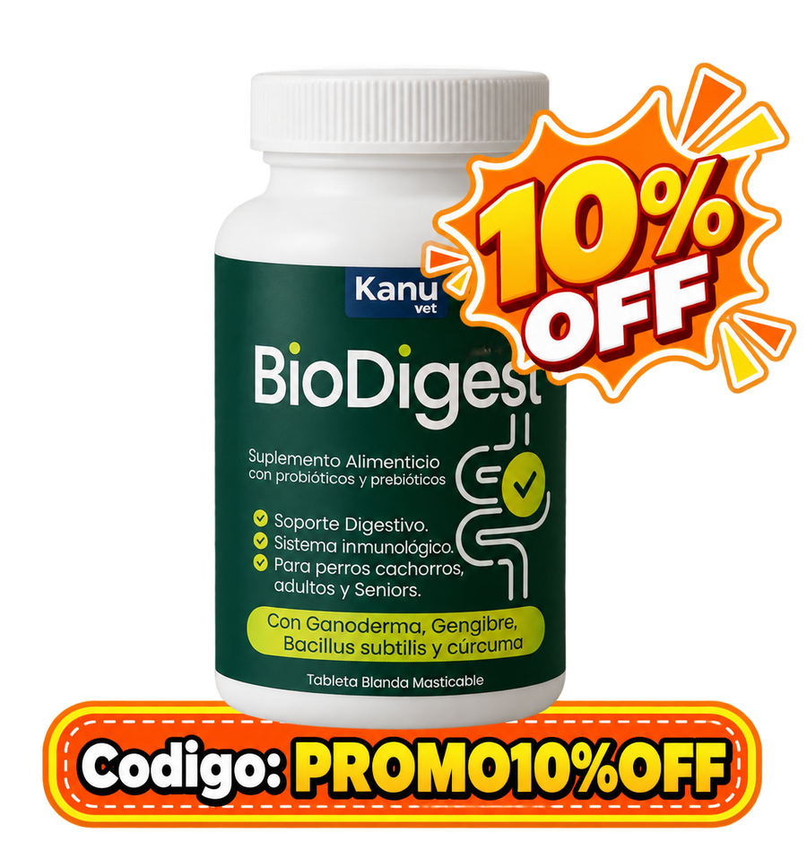 Suplemento Digestivo BioDigest con Probióticos Kanu Pet para Perros de Todas las Edades