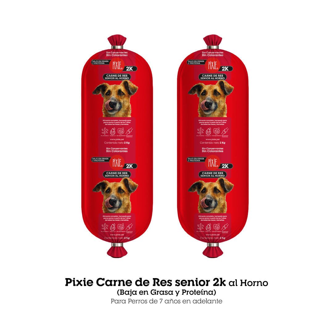 Alimento Congelado  Pixie de carne al horno para perros senior (baja en grasa y proteína)