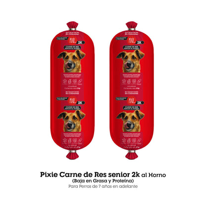 Alimento Congelado  Pixie de carne al horno para perros senior (baja en grasa y proteína)