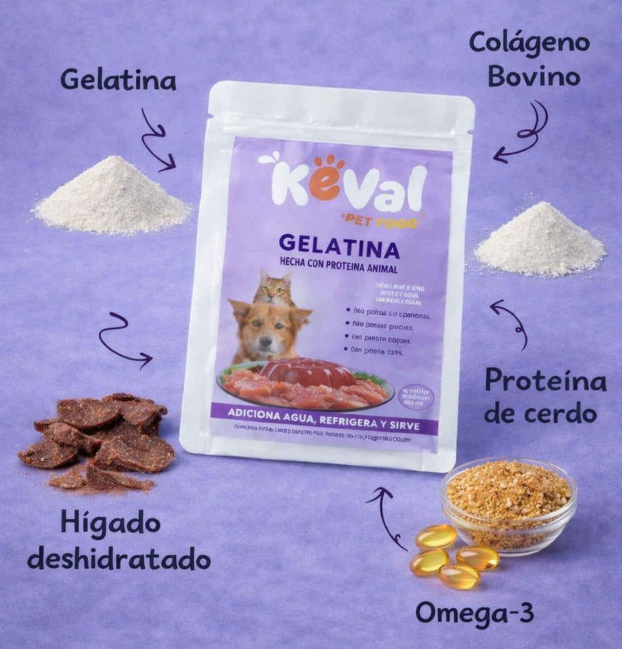 Gelatina Hi Barf para Perros y Gatos con Colágeno y Omega 3